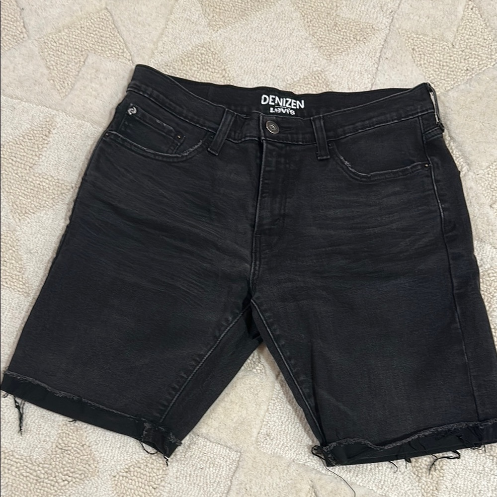 Black Denim Skater Shorts